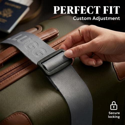 LUGG Luggage Belts for Suitcases 2 Pack – Adjustable Heavy-Duty Strap with Strong POM Buckle, Secure Travel Belt for Suitcase, Briefcase & Travel Bag, Bright Colours for Easy Identification - Gunmetal — view 5