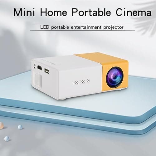 Portable Mini Wireless Projector, Mini 4K 1080P Support Art Projector LED Drawing Projectors Light Box for Tracing Draw Tracing Board Sketching Painting for Home Movie Outdoor (Yellow+White) — view 3