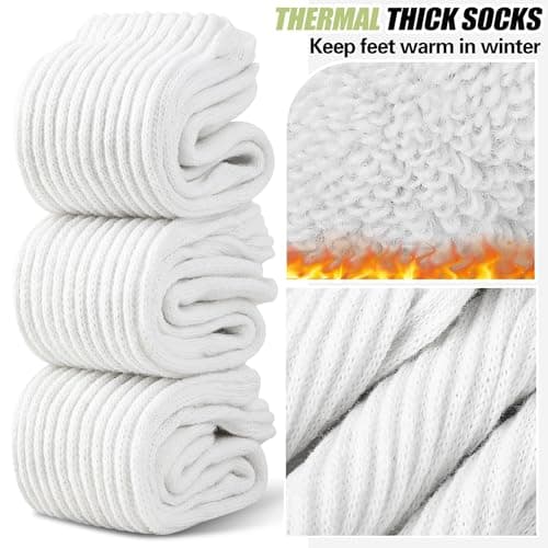 EBMORE Womens White Merino Wool Slouch Socks,Thermal Thick Winter Socks — view 2
