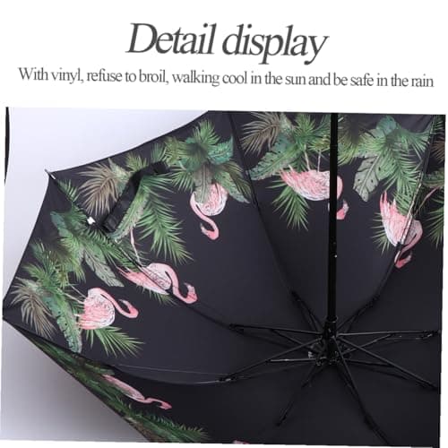 Outanaya Black Windproof Umbrella Protection with UV Folding and Travel Iron and Plastic Frame, Compact Small Inverted Design for Use Sun and Rain Outdoor — view 6