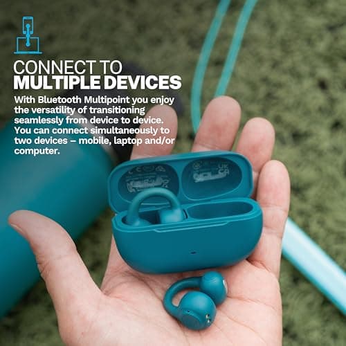 JLab Flex Open Ear Earbuds - Bluetooth Multipoint, Teal — view 5