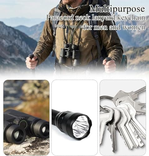 WEYIEDILA 2 Pcs Braided Paracord Neck Lanyard, Heavy Duty Nylon Lanyard with Carabiner Metal Key Ring, Multipurpose Lanyard for Keys Camera ID Badge Travel — view 6