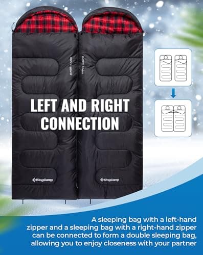KingCamp Sleeping Bag 3-4 Season Single Black Flanell L — view 5