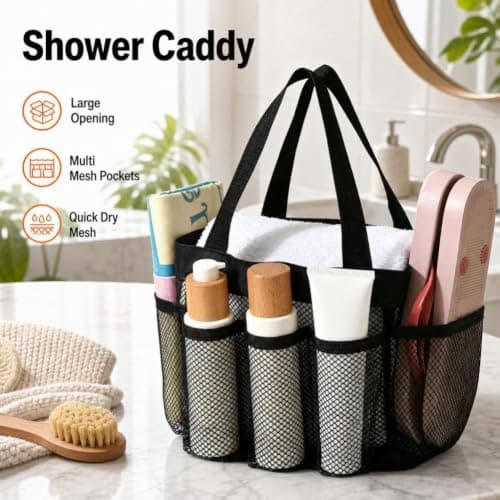 Mesh Shower Caddy Portable For College Room Dorm Essentials — view 3