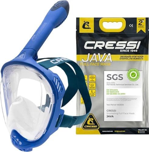 CRESSI since 1946 Java Adult Full Face Mask Compact Fit Blue/Navy Blue L/XL