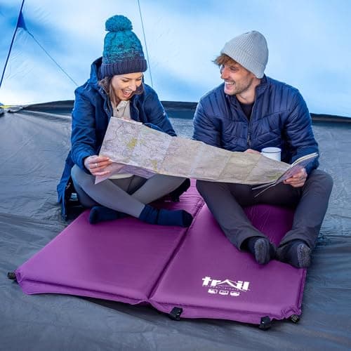 Trail Self Inflating Camping Mat, Double, Purple — view 2