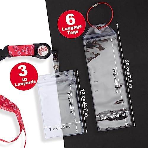 Temlum 6pcs Cruise Luggage Tag Holders & 3pcs Cruise Lanyards for Ship Cards, Waterproof Clear Luggage Tags Lanyard with Card Holder Cruise Accessories — view 2