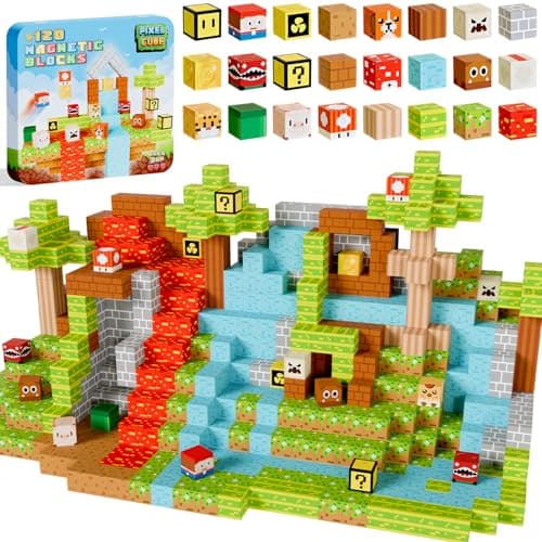 Pixel Cube 120 Magnetic Building Blocks Set - With Metal Travel Tin
