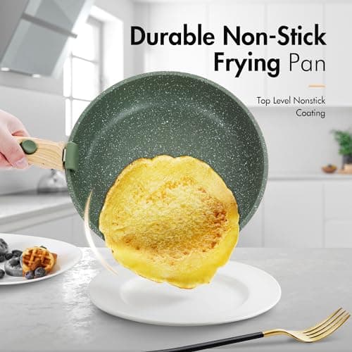 Kitchen Academy Non Stick Cookware Set, 10 PCS with Detachable Handle Green — view 3