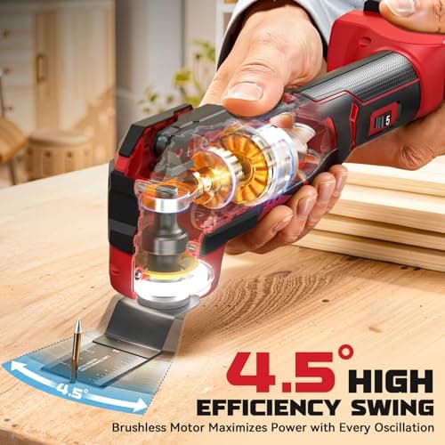 Ecarke Oscillating Multi Tools Compatible with Milwaukee 18V Battery — view 4