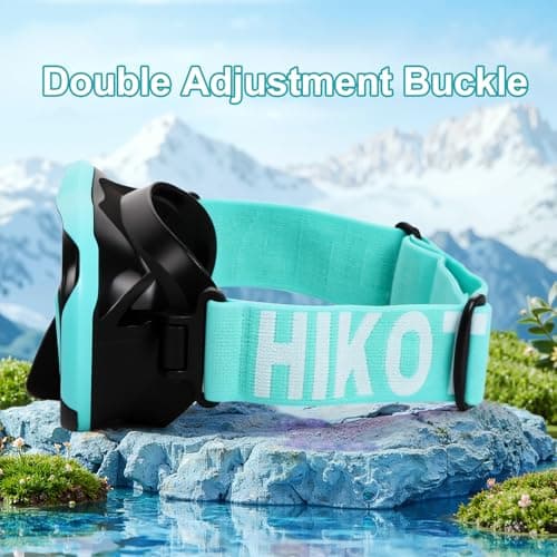 HIKOTEY Snorkel Mask for Kids with Elastic Fabric,180°Panoramic View Diving Mask With Tempered Glass Lenses,Anti-fog,Anti-leak Technology,Swimming Goggles Kids with Nose Cover for Age 4-16 Years(Blue — view 5