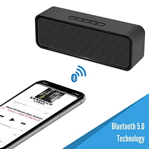Kolaura Portable Wireless Speaker, Bluetooth 5.0 Speaker with 3D Stereo HiFi Bass, 1500mAh Battery, 12 Hour Playtime (Black) — view 3