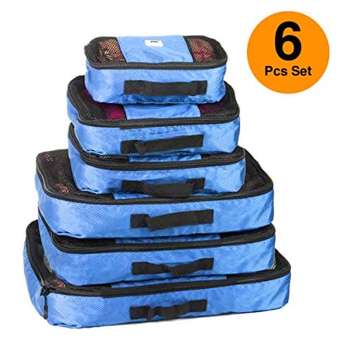 ANSIO Packing Cubes for Suitcase, 6-Piece Travel Luggage Organiser Set,Blue — view 2