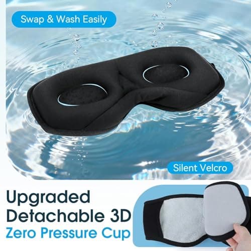 LOVE EYE Bluetooth Sleep Mask Headphones, 100% Blackout, Breathable — view 5