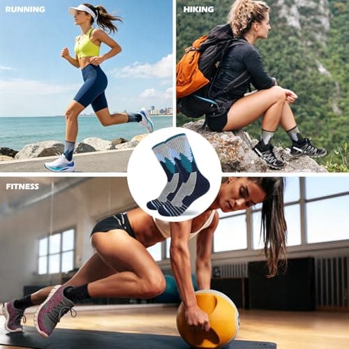 Queenshin Merino Wool Hiking Socks for Women Walking Thermal Thick Warm — view 6