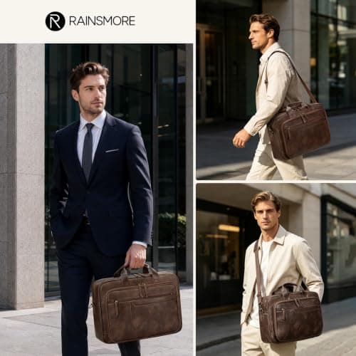 RAINSMORE Messenger Bags for Men 16 Inch Waterproof Laptop Bag — view 2