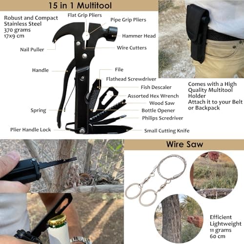 BIRKOSCH Survival & First Aid Kit – 15 Tools + 60 Emergency Supplies — view 5