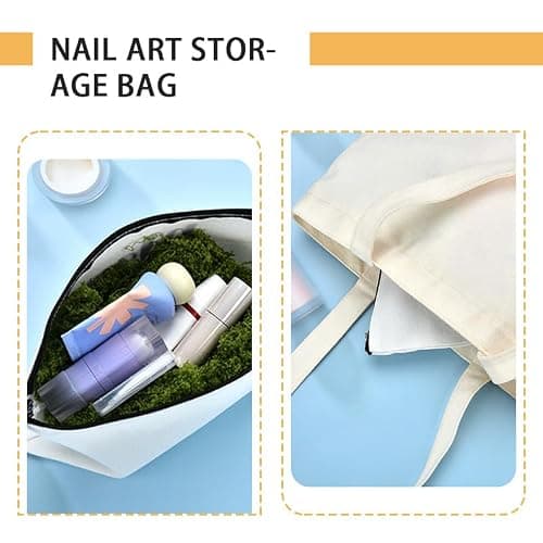 Nail Stuff Manicure Organiser Bag for Women Nail Polish Tool Accessories Organiser Pouch for Manicurist DIY Nails Art Storage Bag for Girls Portable Travel Manicure Canvas Makeup Bags — view 6