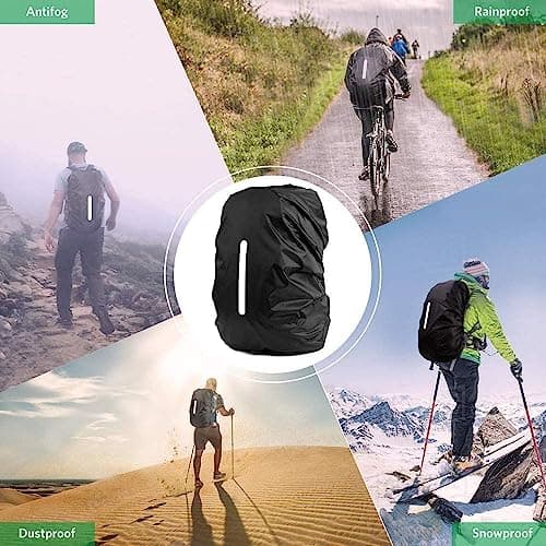 GUKOY Waterproof Rain Cover with Reflective Strap for Backpack, 2 Adjustable Anti Slip Cross Buckle Strap, Rainproof Snowproof Dustproof Anti-Frost Covers (S for 18-25L backpack) — view 6