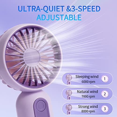 VanSmaGo 3 Pack Cute Eyelash Mini Portable Handheld USB Fan — view 2