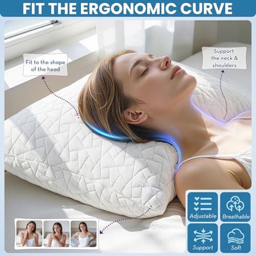 A-Pce 2 Pack Shredded Memory Foam Pillow for All Sleepers,76x51cm — view 5