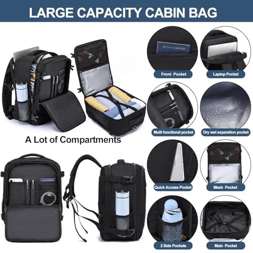 for Ryanair Cabin Bags 40x30x20 Hand Luggage Carry-ons Rucksack Cabin Size — view 4