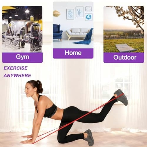 Resistance Band Assist Band Workout Exercise Band, Stretch Training Red Fitness Band for Unisex, Ideal for Home, Pilates, Yoga, Powerlifting, CrossFit, Muscle Toning (Red 15-35LBS) — view 5