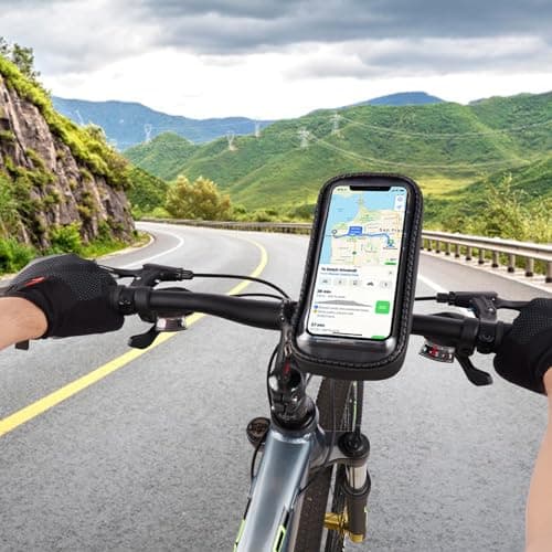 ROTTO Bike Phone Holder Bag Waterproof Bicycle Motorbike Handlebar Phone Bag Mount 360°Rotation for Phones Up to 7" — view 5