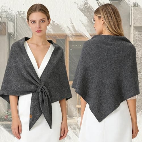 Ladiery Triangular Pashmina Wraps for Women, Premium Spring Autumn Winter Knitted Shawl, Soft Warm Scarf for Travel Party Daily Wear Gift — view 2