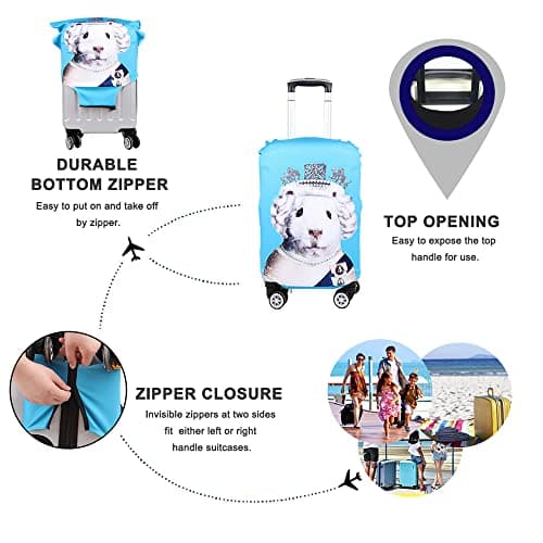 Mateju Suitcase Cover 19-32 Inch Luggage Covers Protectors, 3D City Print Trolley Case Protective Cover Washable Anti-Scratch Elastic Travel Suitcase Protector (London,XL) — view 3