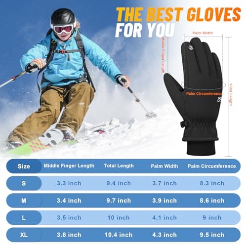 TOLEMI Winter Gloves, -20℉ Coldproof Ski Gloves 3M Thermal Gloves Touchscreen Gloves Snowboarding Insulated Gloves for Cycling Running Climbing Hiking Outdoor Sports — view 5