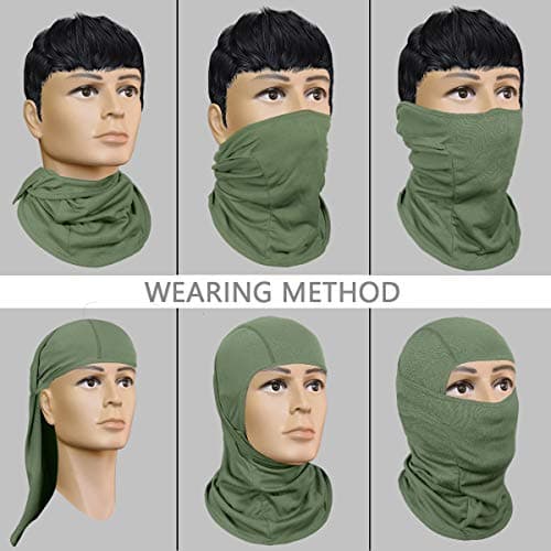 Achiou Balaclava Face Mask, Ski Mask UV Protector Lightweight for Motorcycle Cycling Running Green — view 5