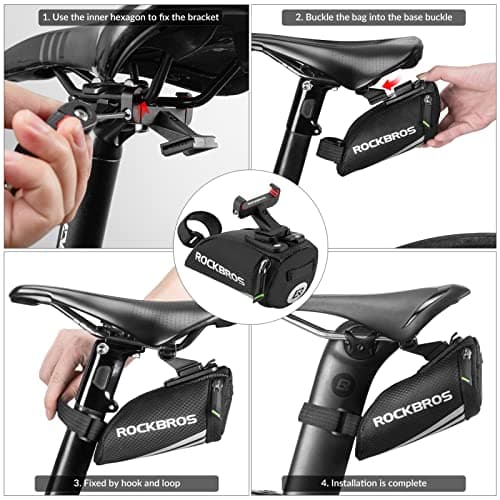 ROCKBROS Bike Saddle Bag with Quick Release, Universal Fit, 0.5L — view 5