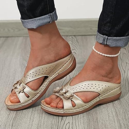 Extra Wide Fit Sandals For Women Wide Width Sandals For Swollen Feet,Sliders Shoes Breathable Fabric,Foldable For Travel,Textured Tread,Daily Urban Commute