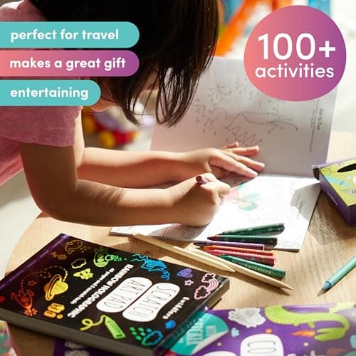 THE TWIDDLERS Kids Activity Pack Colouring Book Collection with Art Scratch Pads, 36 Crayons, Stickers, Kids Travel Activity Pack for Children Unisex, Art Birthday Gift for Girls & Boys, Ages 4-9 — view 3