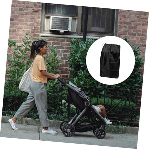 Stroller Bag for Airplane Travel, Nylon, Black with Two Shoulder Straps — view 5
