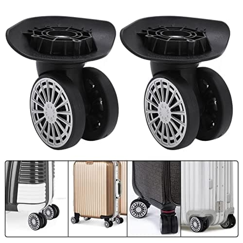Alomejor Suitcase Repair Maintenance Wheels Silent Sturdy Easy Installation for Luggage Repairers and Travelers PPPET Yellow 2x Castor 8x Screw — view 5