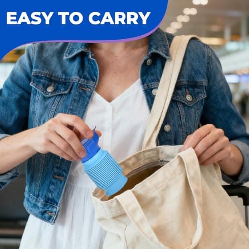 Hsrag 2PCS Collapsible Urinal Bottles Set (Blue Collapsible + Purple Funnel) – Female Urinal & Travel Toilet, Portable Pee Bottle for Adults, Kids, Camping, Long-Driving & Emergency Use — view 6