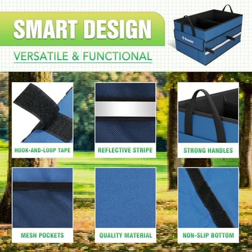 K KNODEL Car Boot Storage Organiser for SUV, Van, Truck (Small, Blue) — view 3
