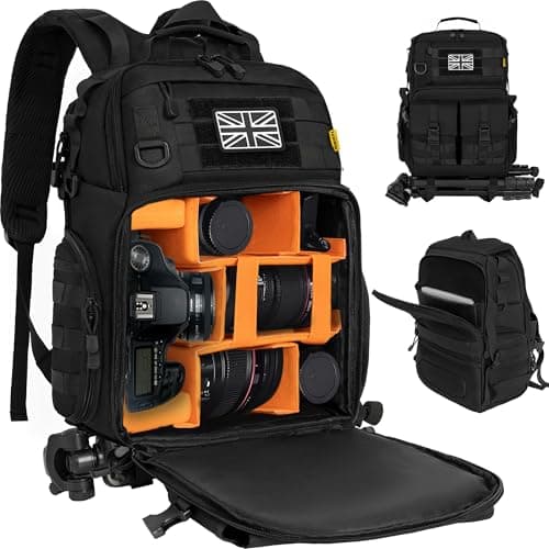 OUUTMEE Tactical Camera Backpack, Camera Rucksack with Waterproof Cover