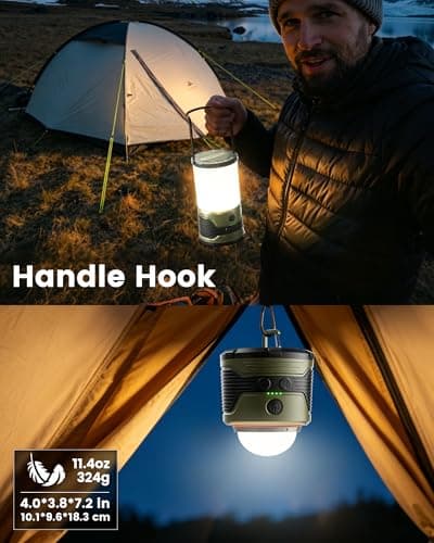Glocusent Rechargeable Camping Light with 1200LM 5000mAh USB-C 7 Modes SOS — view 5
