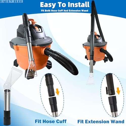 Happy Tree Universal Fit All Shop Vacs with 2-1/2" and 1-7/8" and 1-1/4" Adapters Wet-Dry Extraction Accessory for Upholstery & Carpet Cleaning and Auto Detailing, Shop Vac Extractor Attachment — view 4