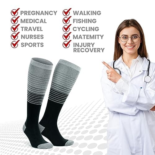 GoWith 2 Pairs Compression Socks 15-20 mmHg, Viscose Made from Bamboo — view 6