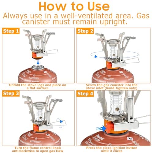 ASSRECT Camping Gas Stove 3000W, Portable Windproof Burner for Backpacking — view 4
