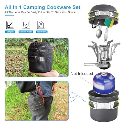 AUTOPkio Camping Cooking Set, Outdoor Camping Pans Pots and Stove — view 3