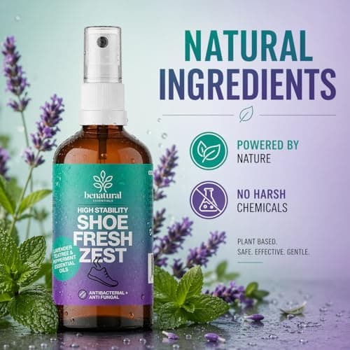 Benatural Essentials Antibacterial Colloidal Silver Shoe Fresh Deodoriser with Lavender, Peppermint & Tea Tree Essential Oil — view 6