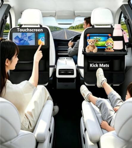 TCJJ Car Seat Organiser Backseat Kick Mats Oxford Back Seat Protector — view 2