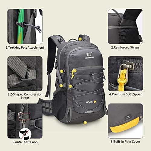 SKYSPER Rucksack 35L Hiking Backpack, Lightweight Travel Backpack Camping Trekking Backpack for Men Women — view 5
