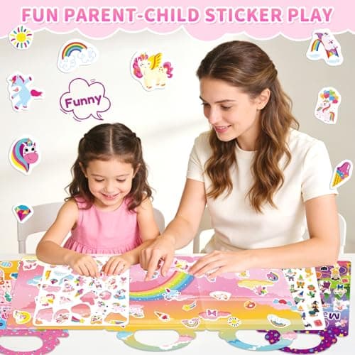 6 Sets Reusable Sticker Book for Toddlers 3-6, Jelly Sticker Books for Toddler, Travel Sticker Activity Toys for Kids 3 4 5 6 Years Old Girls — view 2