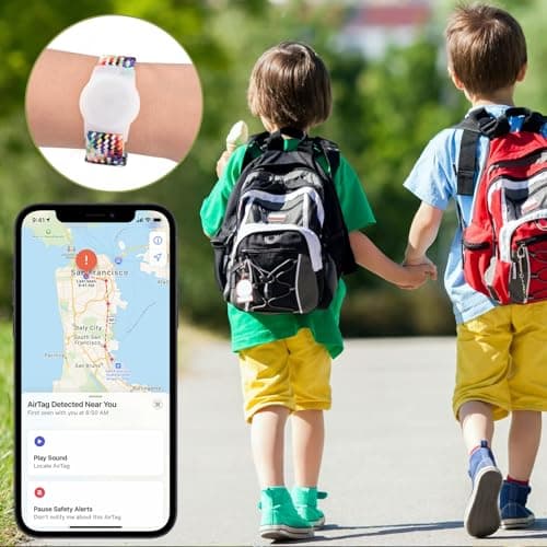 Airtag Watch Strap for Kids, Air-Tag 2nd & 1st Gen Wristband Holder for Apple Item Finder, Stretchy Adjustable Bracelet for Child Boys Girls — view 5